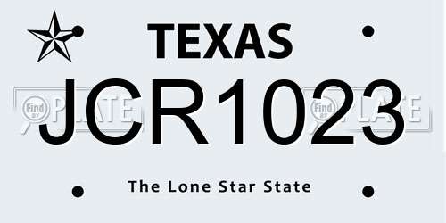 JCR1023 Texas License Plate