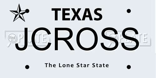 JCROSS Texas License Plate