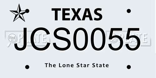 JCS0055 Texas License Plate