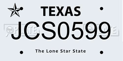 JCS0599 Texas License Plate