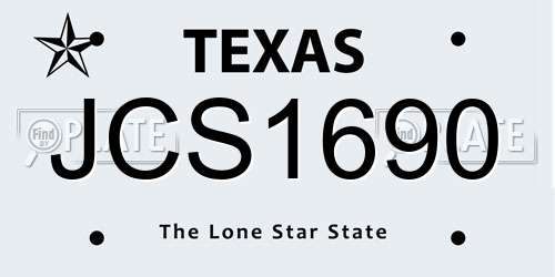 JCS1690 Texas License Plate