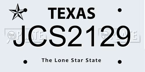 JCS2129 Texas License Plate
