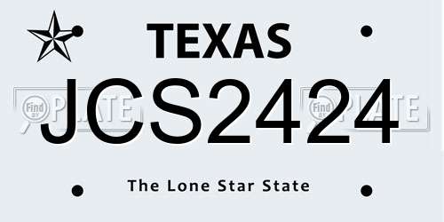 JCS2424 Texas License Plate