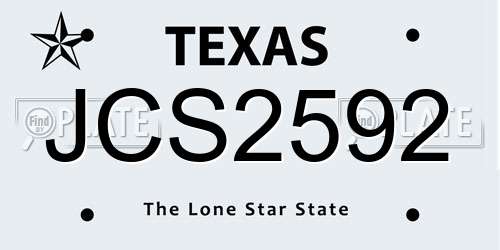JCS2592 Texas License Plate