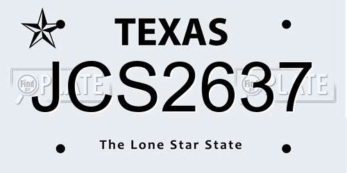JCS2637 Texas License Plate