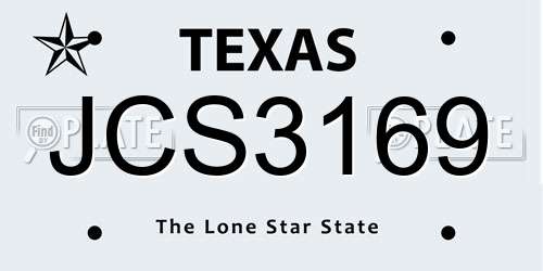 JCS3169 Texas License Plate