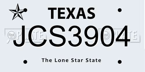 JCS3904 Texas License Plate