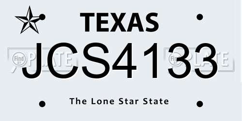 JCS4133 Texas License Plate