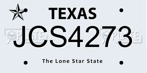 JCS4273 Texas License Plate