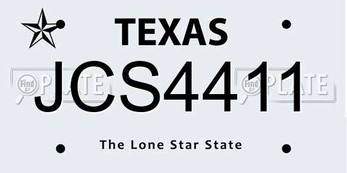 JCS4411 Texas License Plate