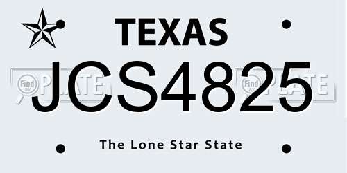JCS4825 Texas License Plate