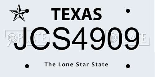JCS4909 Texas License Plate
