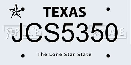 JCS5350 Texas License Plate