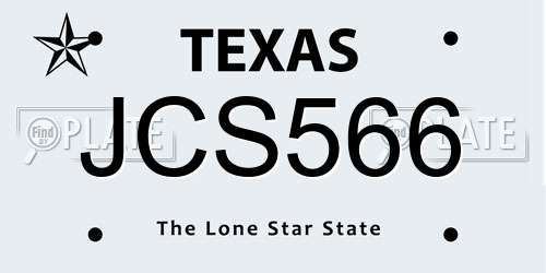 JCS566 Texas License Plate