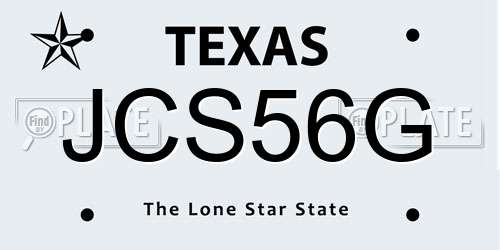 JCS56G Texas License Plate