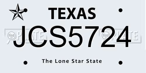 JCS5724 Texas License Plate