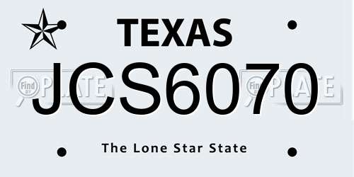 JCS6070 Texas License Plate