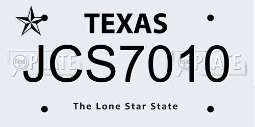 JCS7010 Texas License Plate