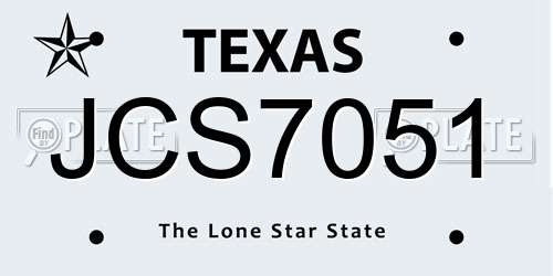 JCS7051 Texas License Plate