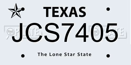 JCS7405 Texas License Plate
