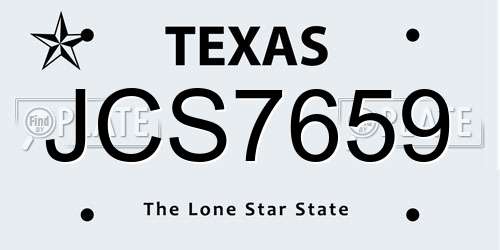 JCS7659 Texas License Plate