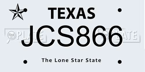JCS866 Texas License Plate