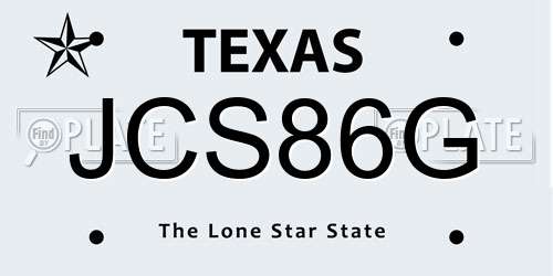 JCS86G Texas License Plate