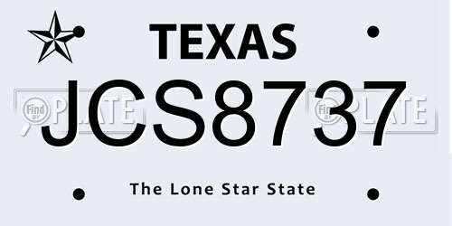 JCS8737 Texas License Plate
