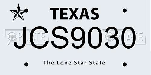 JCS9030 Texas License Plate