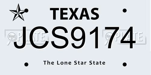JCS9174 Texas License Plate