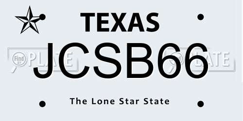 JCSB66 Texas License Plate