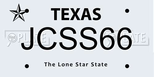 JCSS66 Texas License Plate