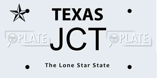 JCT Texas License Plate