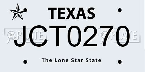 JCT0270 Texas License Plate