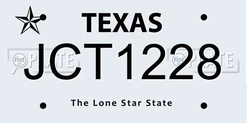 JCT1228 Texas License Plate