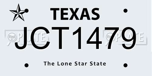 JCT1479 Texas License Plate