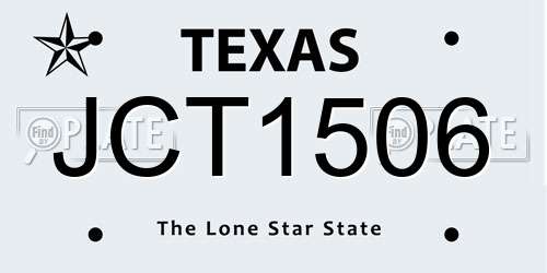 JCT1506 Texas License Plate