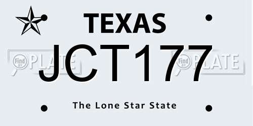JCT177 Texas License Plate