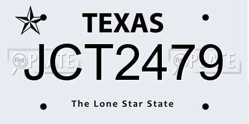 JCT2479 Texas License Plate