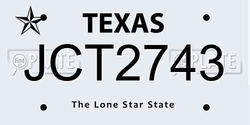 JCT2743 Texas License Plate