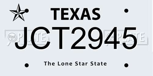 JCT2945 Texas License Plate