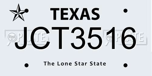 JCT3516 Texas License Plate