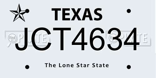 JCT4634 Texas License Plate