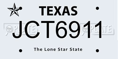 JCT6911 Texas License Plate