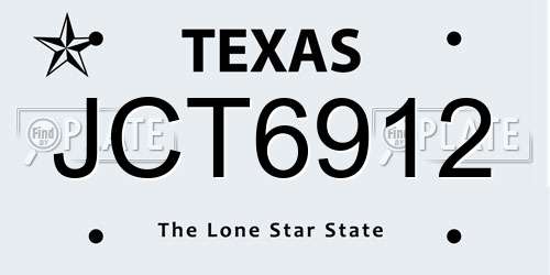 JCT6912 Texas License Plate