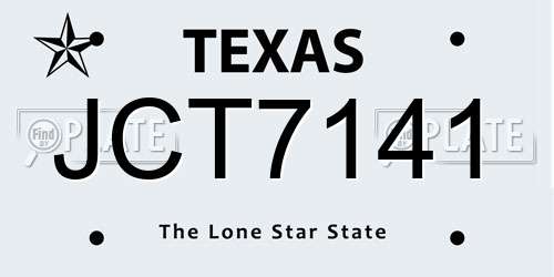 JCT7141 Texas License Plate