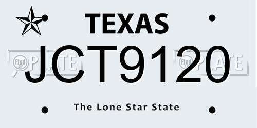 JCT9120 Texas License Plate