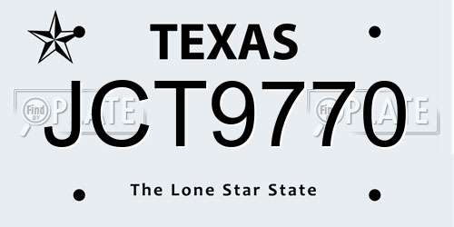 JCT9770 Texas License Plate
