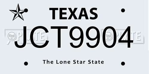JCT9904 Texas License Plate