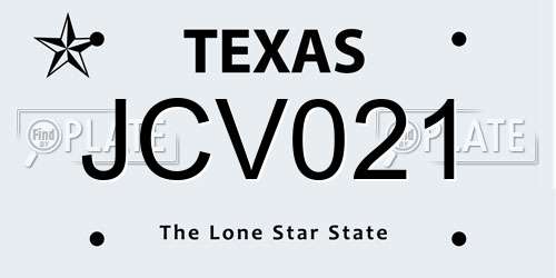 JCV021 Texas License Plate